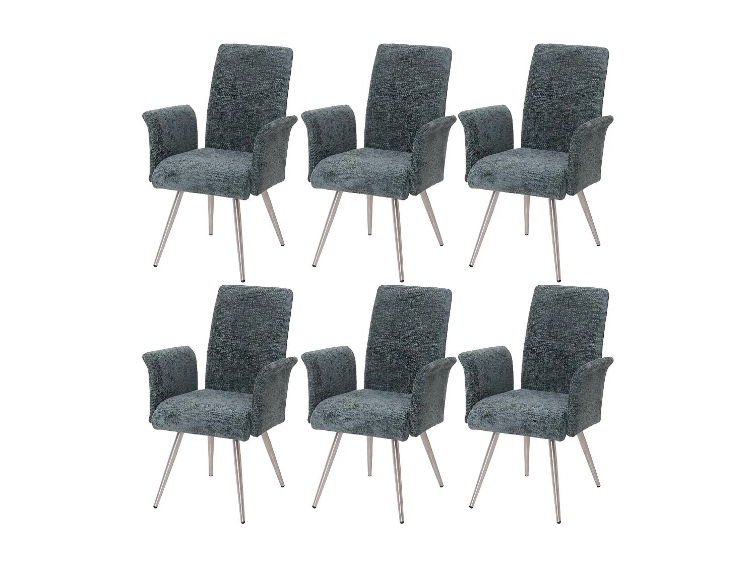 Eetkamerstoel MCW-G55 (set van 6), blauwgroen