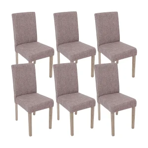 Eetkamerstoel van textiel Littau (set van 6), Textiel, Grijs, Poten Structuur – Eiken Eetkamerstoel van textiel Littau (set van 6), Textiel, Grijs, Poten Structuur – Eiken