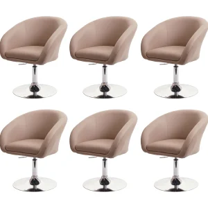 Eetkamerstoel MCW-F19 (set van 6), kunstleer taupe Eetkamerstoel MCW-F19 (set van 6), kunstleer taupe