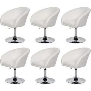 Eetkamerstoel MCW-F19 (set van 6), kunstleer wit Eetkamerstoel MCW-F19 (set van 6), kunstleer wit