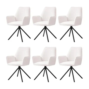 Eetkamerstoel MCW-G67 (set van 6), crème-beige, poten zwart Eetkamerstoel MCW-G67 (set van 6), crème-beige, poten zwart