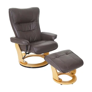 Edmonton fauteuil met kruk, bruin, naturel bruin Edmonton fauteuil met kruk, bruin, naturel bruin