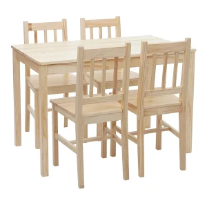 Eetkamer set MCW-F77 (5-delig),  grenen geglazuurd