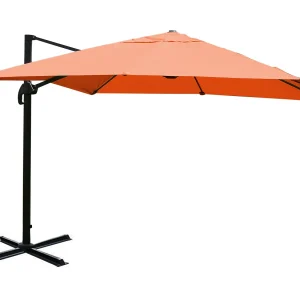 Draaibare zweefparasol MCW-A96 III, terracotta zonder voet, draaibaar Draaibare zweefparasol MCW-A96 III, terracotta zonder voet, draaibaar