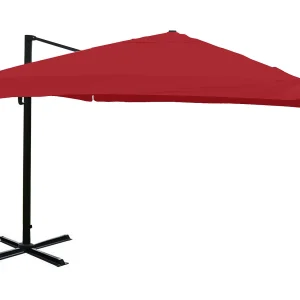 Draaibare zweefparasol MCW-A96 III, klep, bordeaux zonder voet, draaibaar Draaibare zweefparasol MCW-A96 III, klep, bordeaux zonder voet, draaibaar