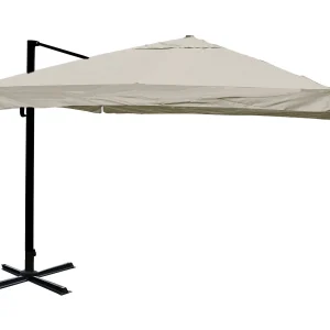 Draaibare zweefparasol MCW-A96 III, Flap, crème-grijs zonder voet, draaibaar Draaibare zweefparasol MCW-A96 III, Flap, crème-grijs zonder voet, draaibaar