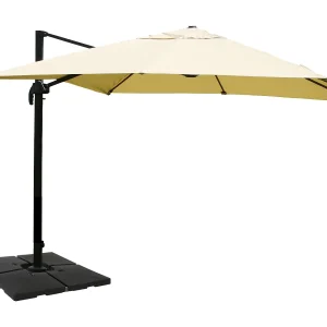 Draaibare zweefparasol MCW-A96 II, crème met standaard Draaibare zweefparasol MCW-A96 II, crème met standaard