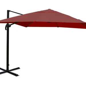 Draaibare zweefparasol MCW-A96 III, bordeaux zonder voet, draaibaar Draaibare zweefparasol MCW-A96 III, bordeaux zonder voet, draaibaar