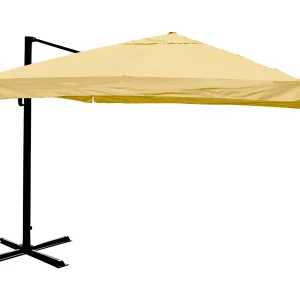 Draaibare zweefparasol MCW-A96 III, Flap, crème zonder standaard, draaibaar Draaibare zweefparasol MCW-A96 III, Flap, crème zonder standaard, draaibaar