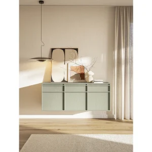 Driedeurs dressoir – 154 cm – met laden – hangend – saliegroen – EVO Driedeurs dressoir – 154 cm – met laden – hangend – saliegroen – EVO