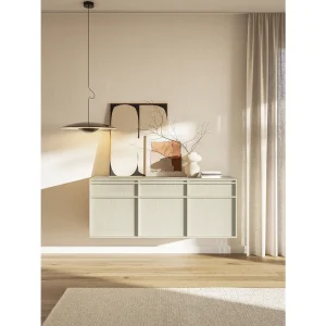 Driedeurs dressoir – 154 cm – met laden – hangend – crème – EVO Driedeurs dressoir – 154 cm – met laden – hangend – crème – EVO