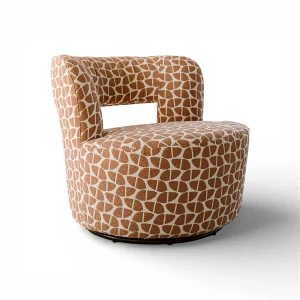 Fauteuil Bloom – terracotta/beige – gewatteerde fauteuil – Indore Home Fauteuil Bloom – terracotta/beige – gewatteerde fauteuil – Indore Home