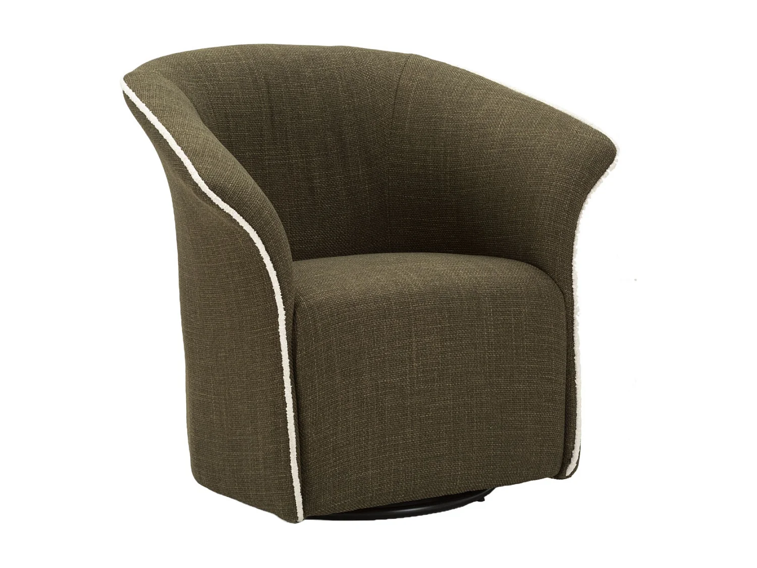 Draaifauteuil in groene stof, 83,5x66x80 cm