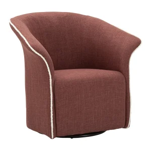 Draaifauteuil in bordeauxrode stof, 83,5x66x80 cm Draaifauteuil in bordeauxrode stof, 83,5x66x80 cm