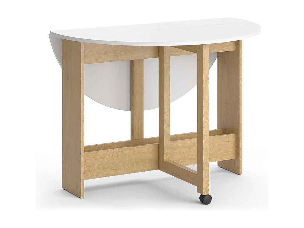 Eettafel eik goud/wit 100x100x73 rondo