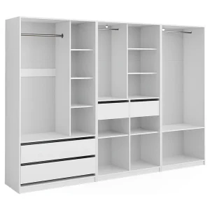 Garderobekast wit 280x50x200 elmo Garderobekast wit 280x50x200 elmo