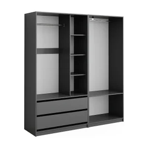 Garderobekast antraciet 180x50x200 elmo Garderobekast antraciet 180x50x200 elmo