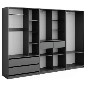 Garderobekast antraciet 280x50x200 elmo Garderobekast antraciet 280x50x200 elmo