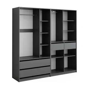 Garderobekast antraciet 200x50x200 elmo Garderobekast antraciet 200x50x200 elmo