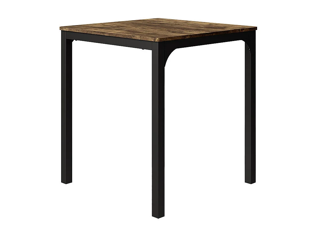 Eettafel zwart/eiken rustiek 70x70x75 fyrk