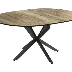 Eettafel zwart/eiken rustiek 120x120x76.5 loyd Eettafel zwart/eiken rustiek 120x120x76.5 loyd