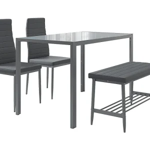 Eettafel set grijs 120x70x75 grand Eettafel set grijs 120x70x75 grand