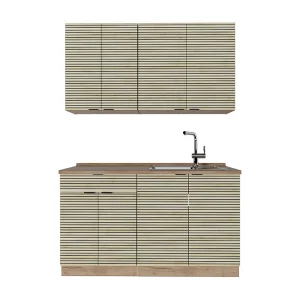 Eenpersoonskeuken eiken paneel/goudkraft eik 140x60x81.6 fame-line Eenpersoonskeuken eiken paneel/goudkraft eik 140x60x81.6 fame-line
