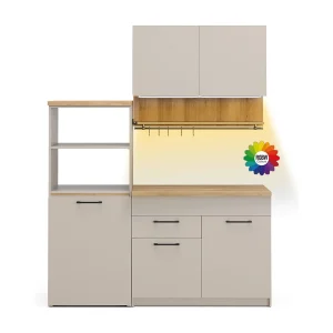 Eenpersoonskeuken grijs 160x60x81.6 egbert