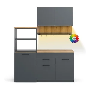 Enkele keuken antraciet 160x60x81.6 egbert