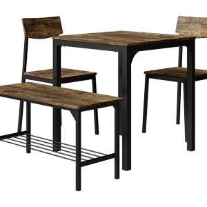 Eettafelset zwart/eiken rustiek 70x70x75 fyrk Eettafelset zwart/eiken rustiek 70x70x75 fyrk