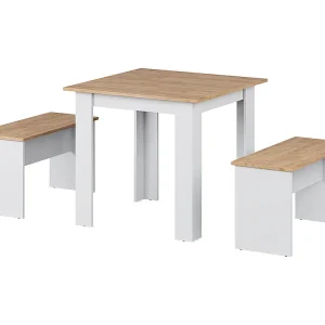 Eettafelset eik goud/wit 80x80x73 sentio Eettafelset eik goud/wit 80x80x73 sentio