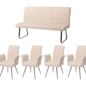 Eetkamer set MCW-G55 (5-delig),  crème