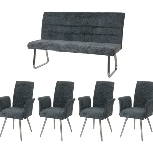 Eetkamer set MCW-G55 (5-delig),  blauwgroen