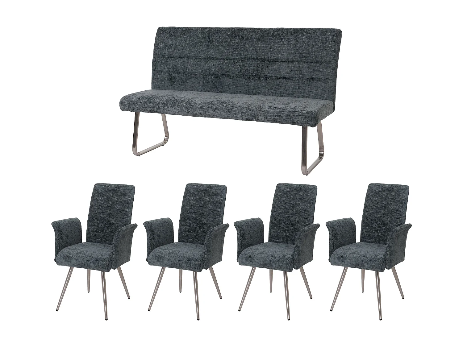 Eetkamer set MCW-G55 (5-delig), blauwgroen