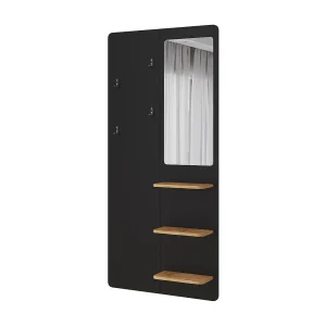 Garderobe zwart/eiken 70x15x150 jochen Garderobe zwart/eiken 70x15x150 jochen