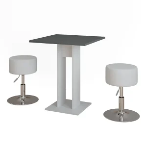 Esstisch Set weiß/anthrazit 65x65x78 repose Esstisch Set weiß/anthrazit 65x65x78 repose