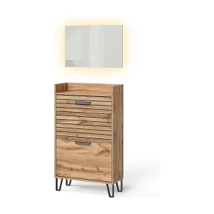 Garderobe eiken wotan 59.8x25x100 amber