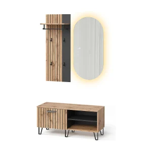 Garderobe eiken wotan 43×26.6×110 amber