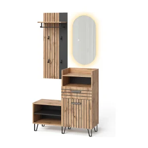 Garderobe eiken wotan 100x38x100 amber
