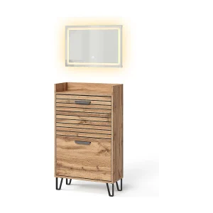 Garderobe eiken wotan 59.8x25x100 amber