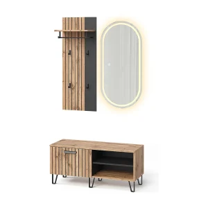 Garderobe eiken wotan 100x38x100 amber