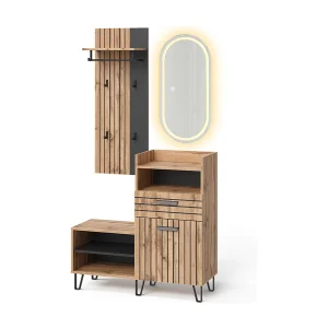 Garderobe eiken wotan 100x38x100 amber