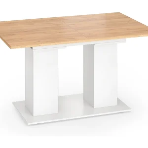 Eettafel eik wit/goud 180x90x76 dix