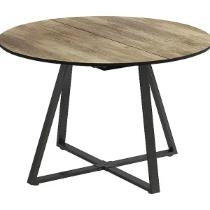 Eettafel eiken rustiek/zwart 120x120x75.8 loyd