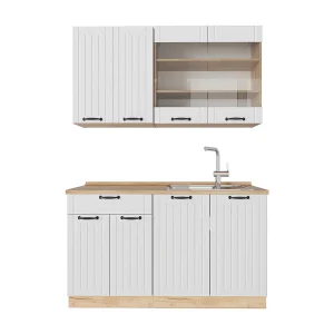 Eenpersoonskeuken wit landhuis 140x60x81.6 fame-line Eenpersoonskeuken wit landhuis 140x60x81.6 fame-line