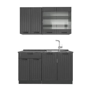 Eenpersoonskeuken donkergrijs 140x46x81.6 fame-line Eenpersoonskeuken donkergrijs 140x46x81.6 fame-line