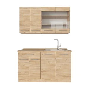 Eenpersoonskeuken krachtige eik goud 140x60x81.6 fame-line Eenpersoonskeuken krachtige eik goud 140x60x81.6 fame-line