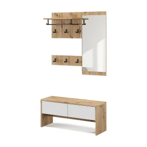 Garderobe wit/kunstnijverheid 90×30.1×40 selena Garderobe wit/kunstnijverheid 90×30.1×40 selena