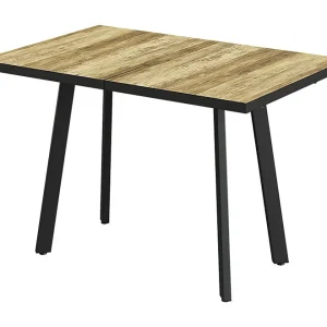 Eettafel eiken rustiek/zwart 160x80x76 tisko