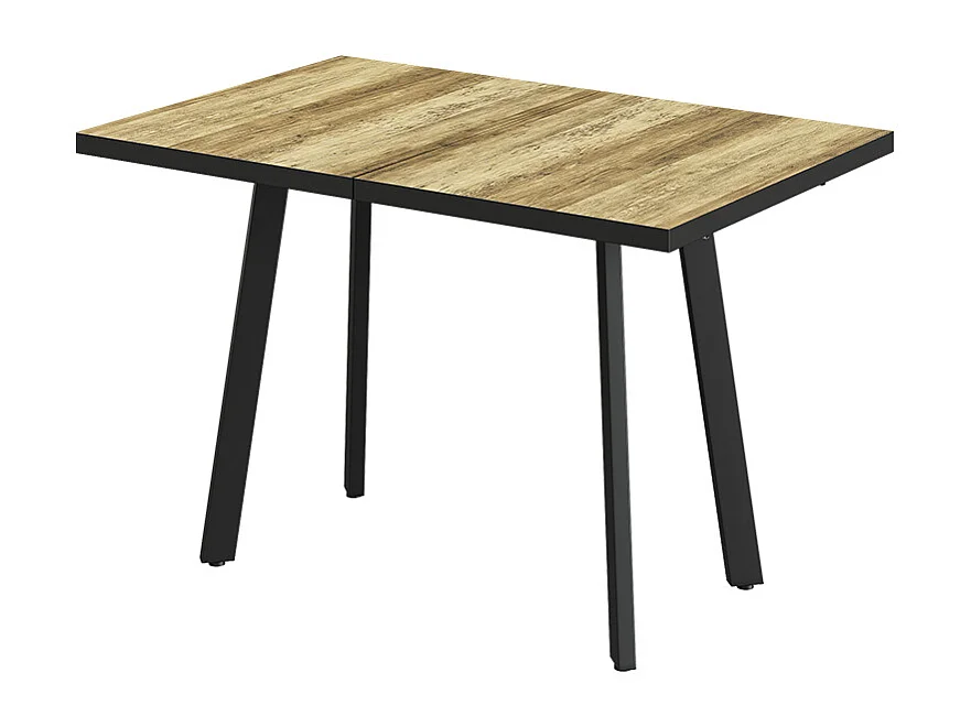 Eettafel eiken rustiek/zwart 160x80x76 tisko